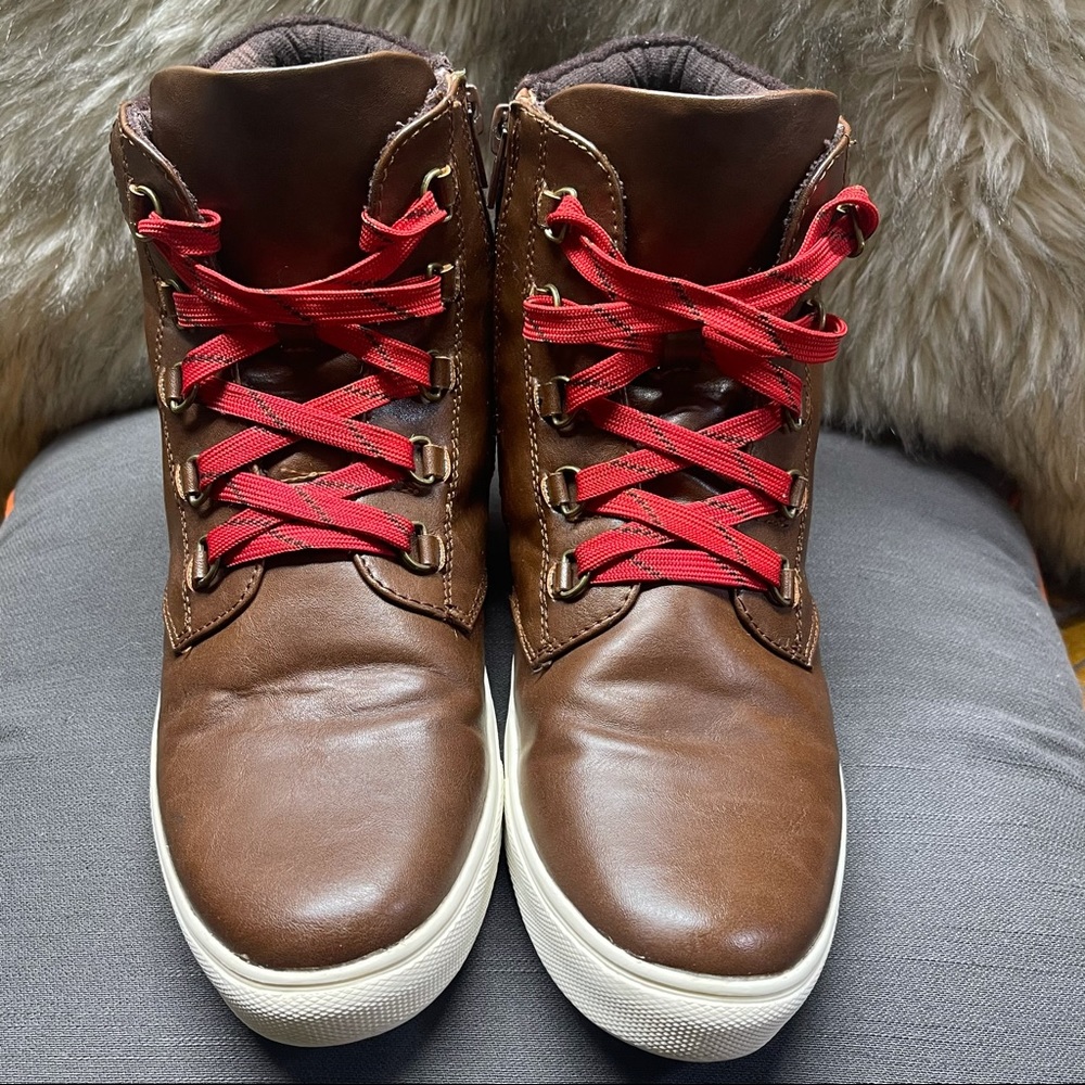 Steve Madden HighTop Leather BrownSneakers Mens 7
